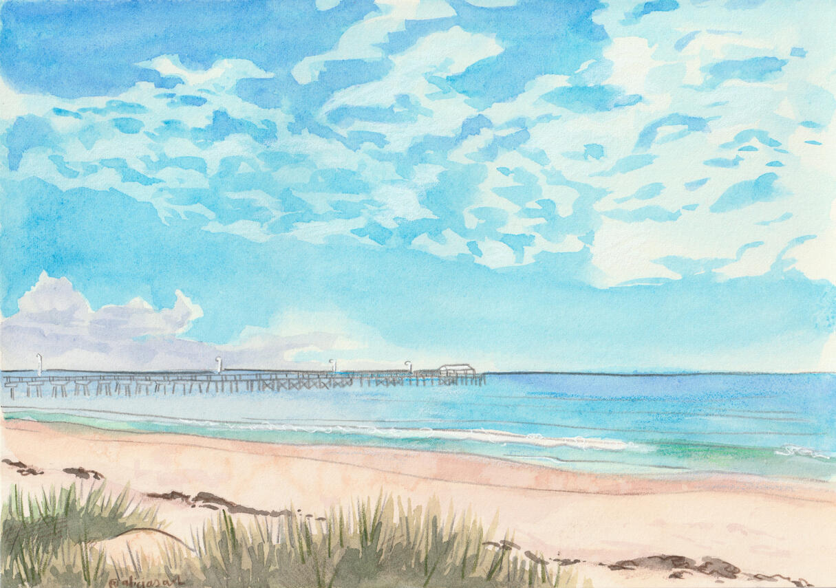 Henley Beach Jetty - illustration for various print products