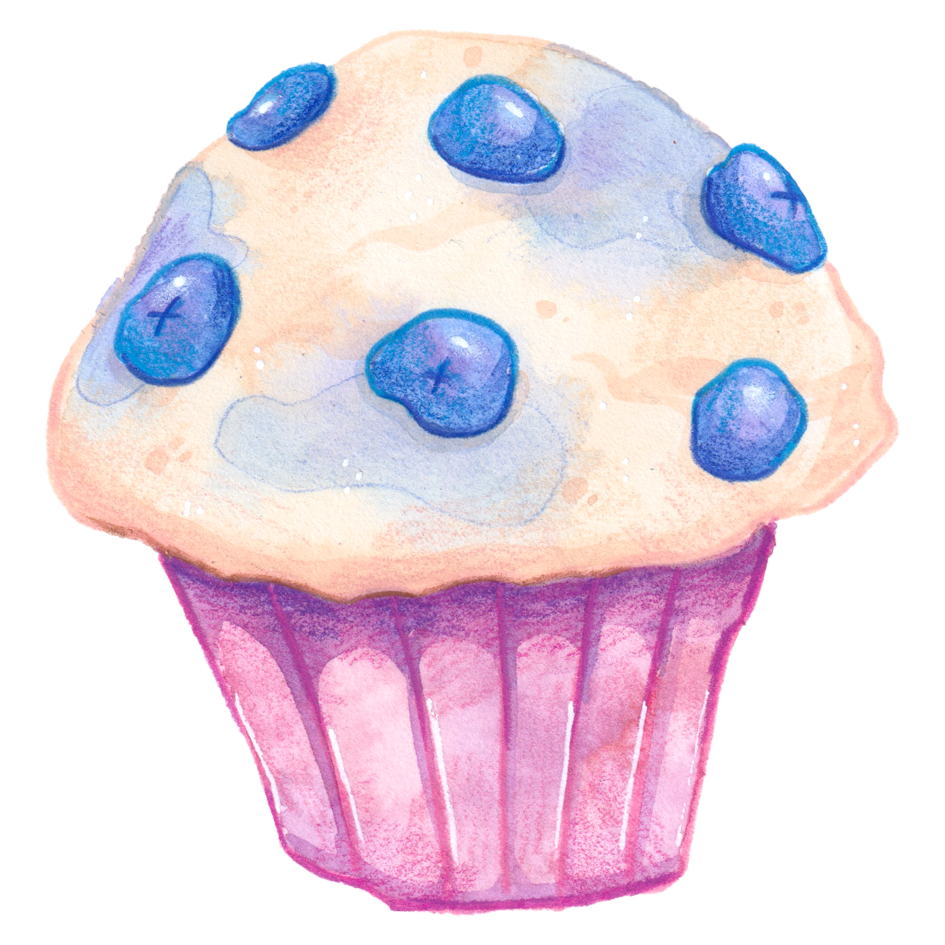 Blueberry muffin sticker