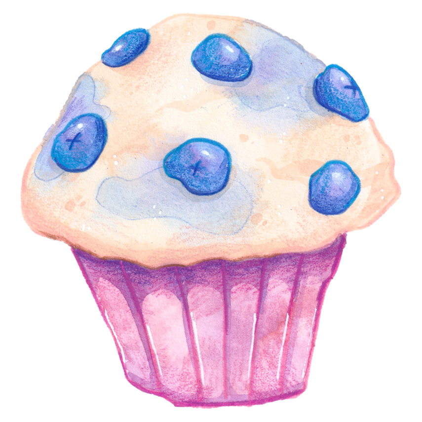 Blueberry muffin sticker