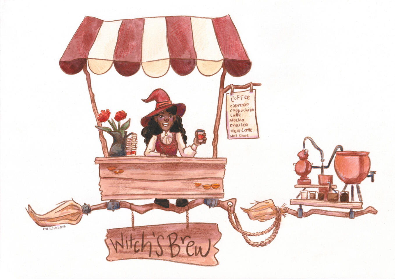 Witches Brew - illustration for prints, postcards, bookmarks, etc.