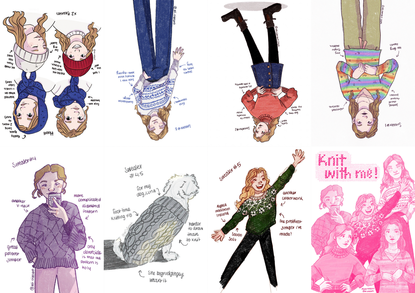 Knit With Me - A zine showcasing the knitting projects I completed in my first year of knitting