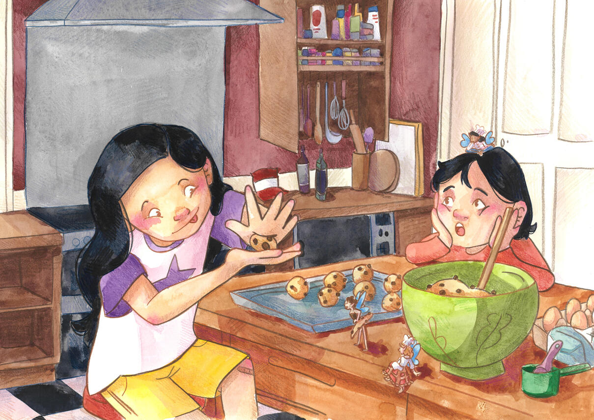 Baking Fairies - illustration for prints, postcards, bookmarks, etc.
